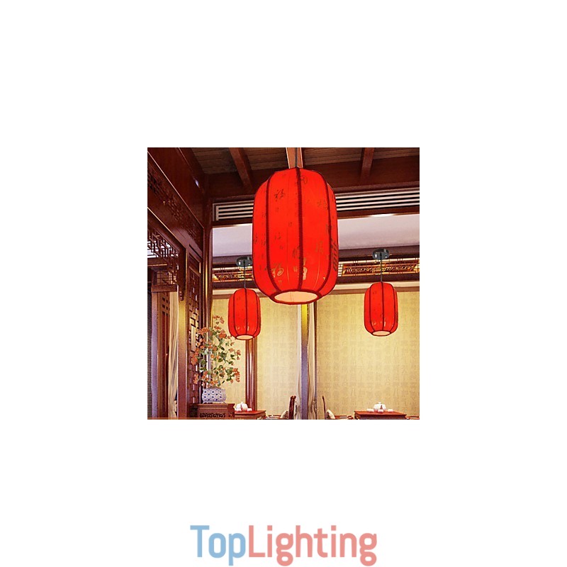 Archaize Sheepskin Red Lanterns Porch Droplight Lamp Light