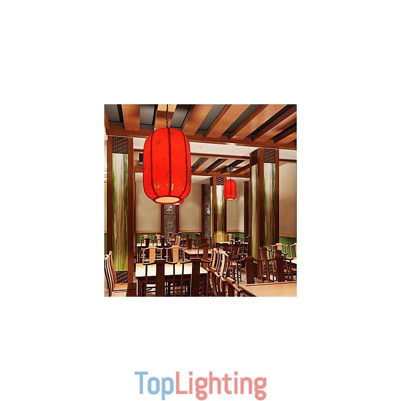 Archaize Sheepskin Red Lanterns Porch Droplight Lamp Light