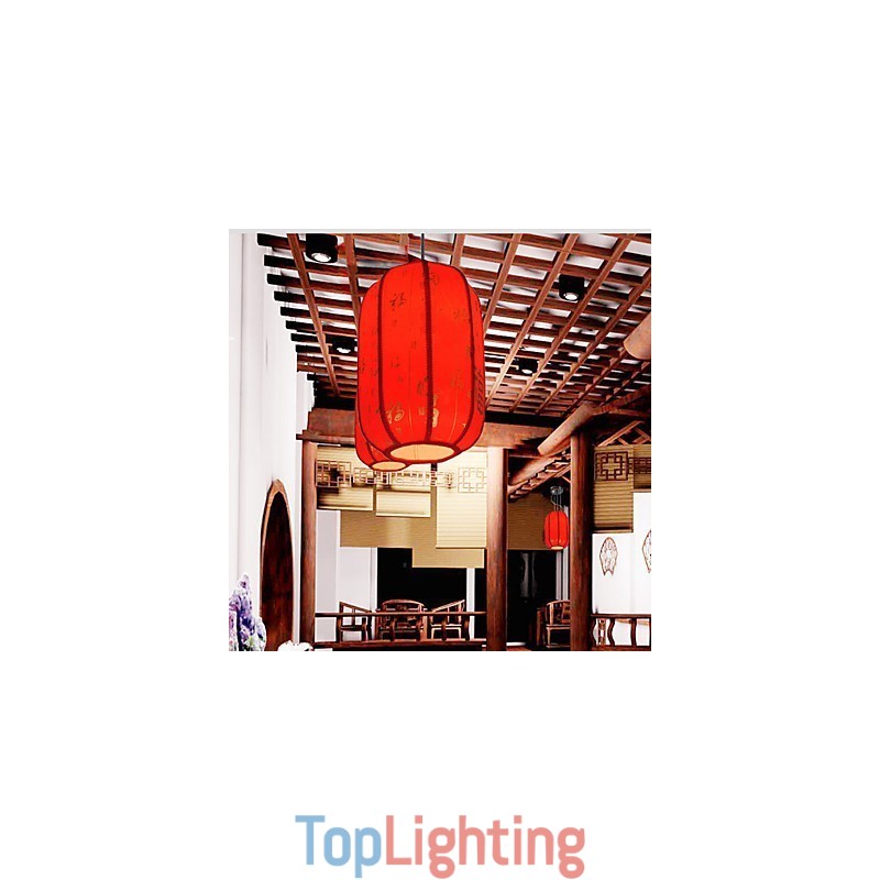 Archaize Sheepskin Red Lanterns Porch Droplight Lamp Light