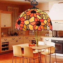 European Rural Creative Arts Stained Glass Chandelier Restoring Ancient Ways Lamp Light