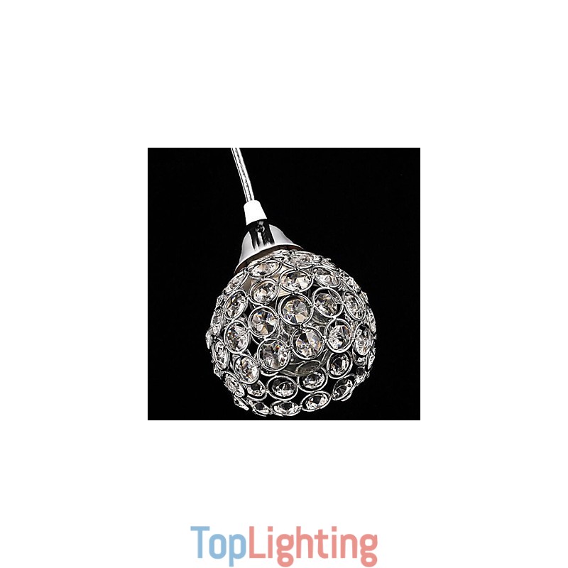 Modern Contemporary Crystal Electroplated Metal Pendant Light