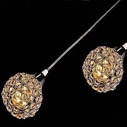 Modern Contemporary Crystal Electroplated Metal Pendant Light
