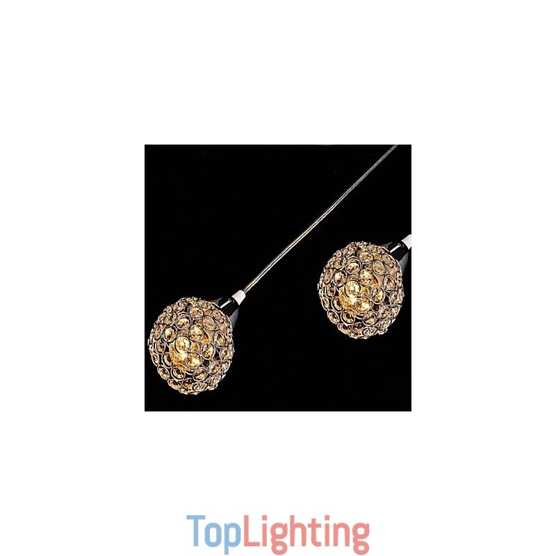 Modern Contemporary Crystal Electroplated Metal Pendant Light