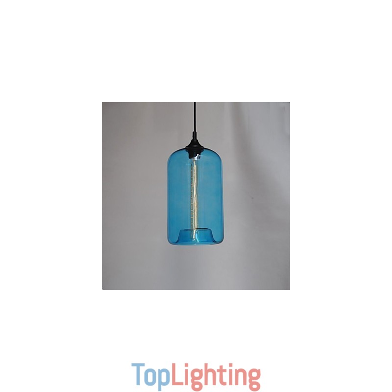 Bottle Design Pendant 1 Light with Transparent Shade