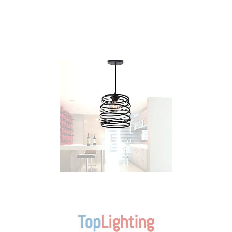 Rustic Lodge Retro Country Mini Style Painting Metal Pendant Light Garage