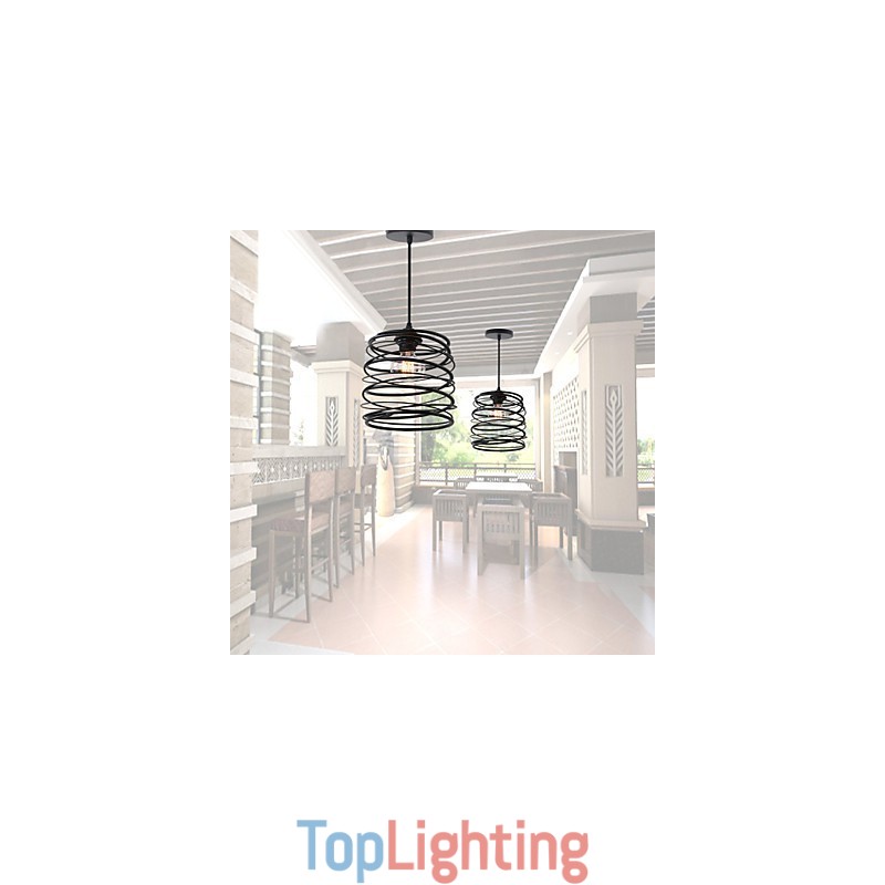 Rustic Lodge Retro Country Mini Style Painting Metal Pendant Light Garage