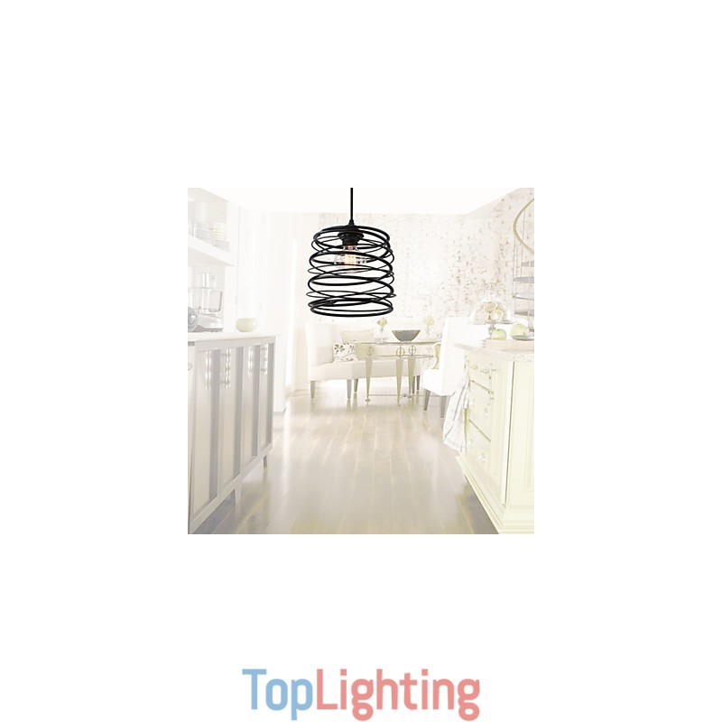 Rustic Lodge Retro Country Mini Style Painting Metal Pendant Light Garage