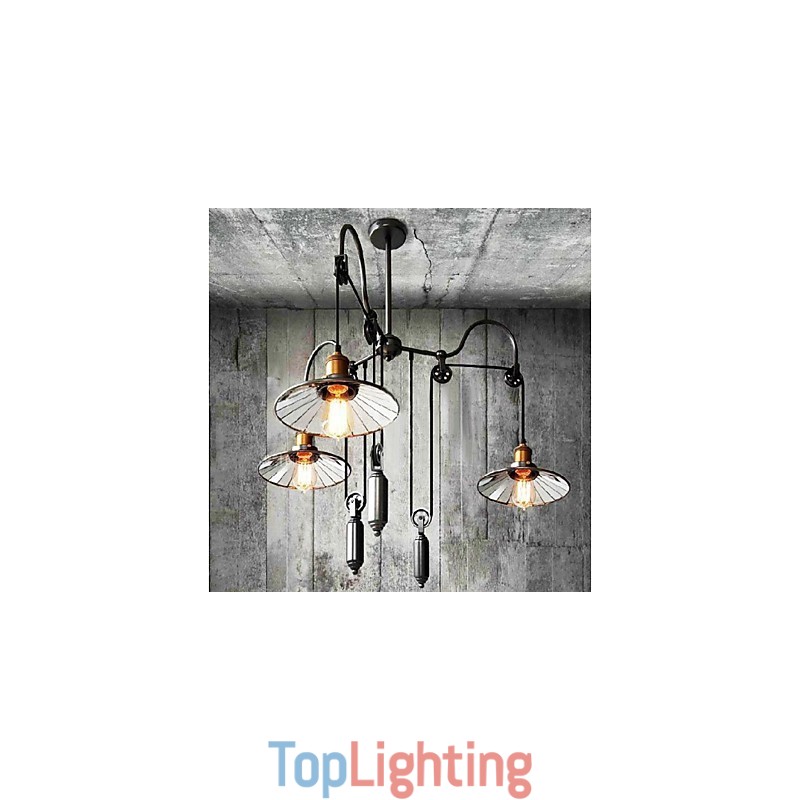 Vintage Country Mini Style Painting Metal Chandelier