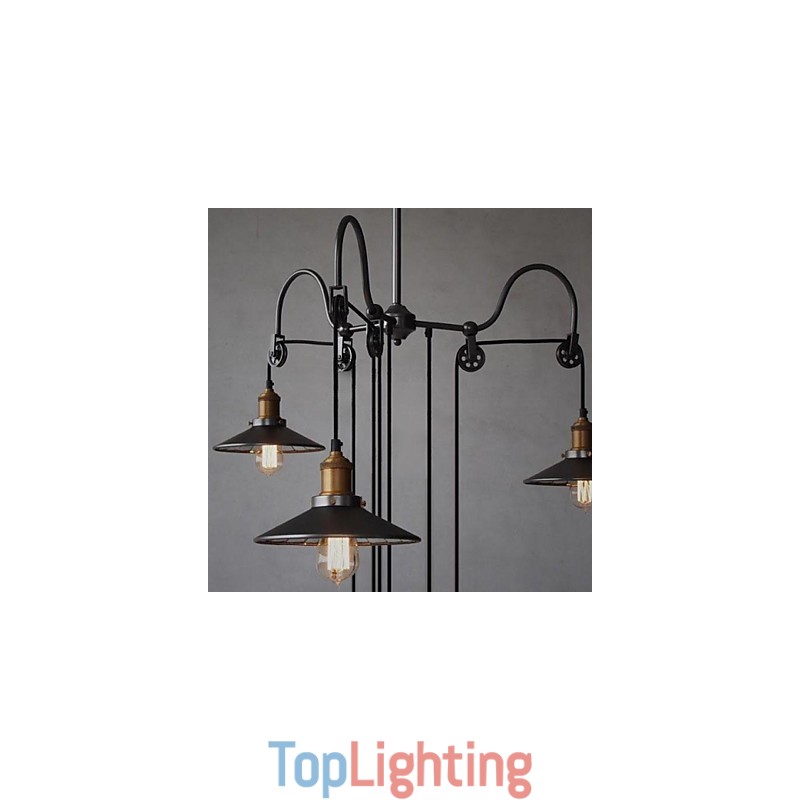 Vintage Country Mini Style Painting Metal Chandelier