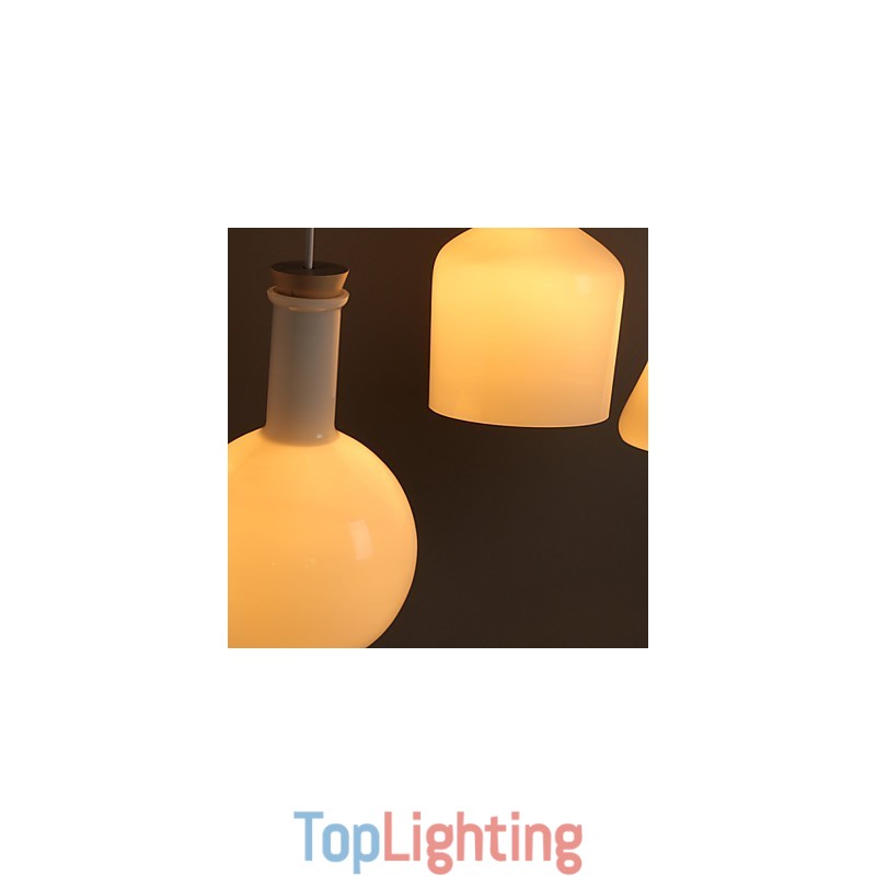 Contemporary And Contracted Creative Magic White Glass Bottle Line Droplight
