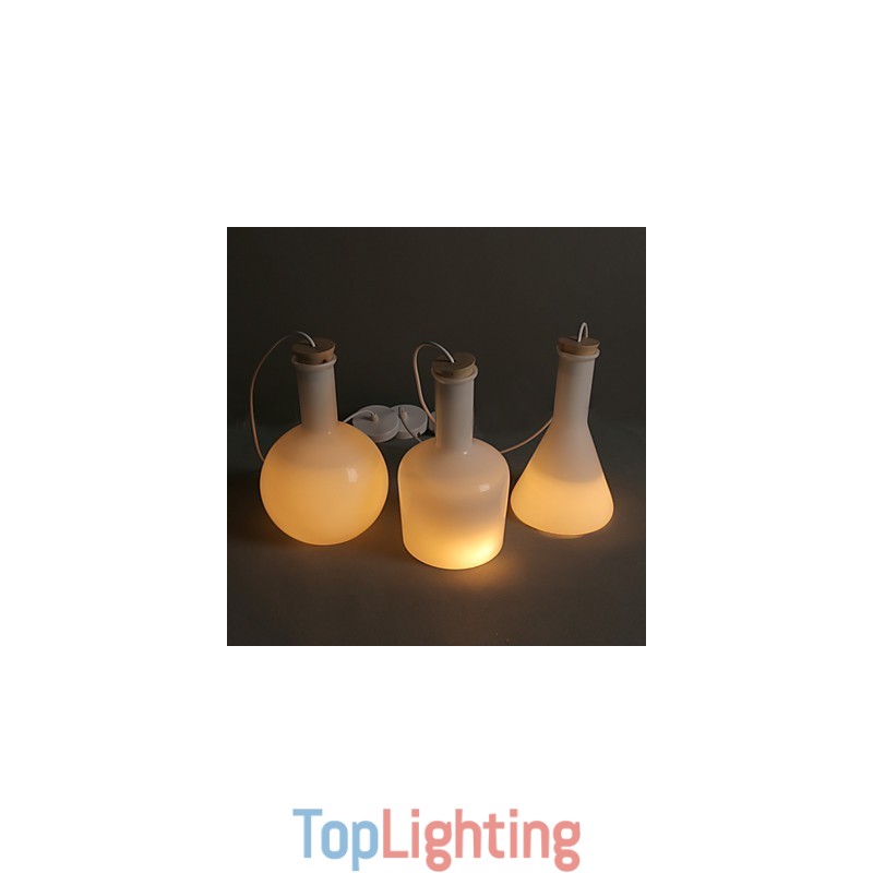 Contemporary And Contracted Creative Magic White Glass Bottle Line Droplight