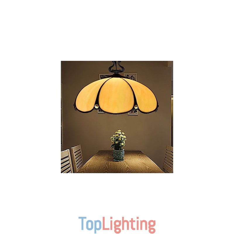 European Rural Creative Arts Stained Glass Chandelier Restoring Ancient Ways Lamp Light