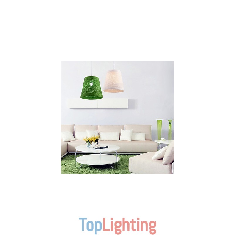 Modern Rural Cany Art Woven Rattan Single Head Droplight Lamp