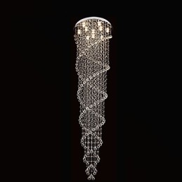 Ceiling Chandelier Lights Pendant Light Lighting Fixtures with K9 Crystal Double Spiral D70CM H300CM