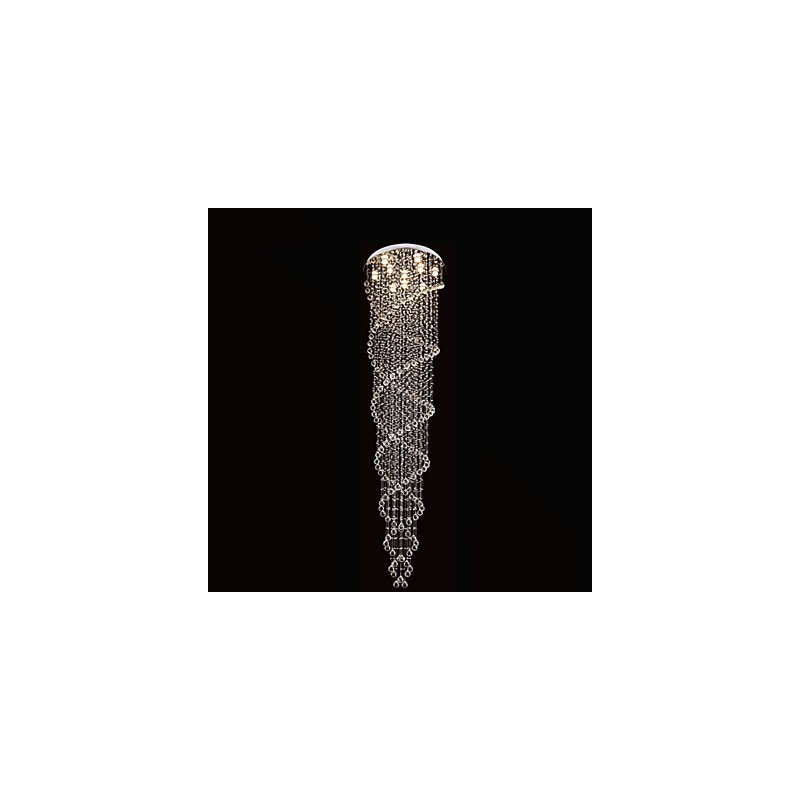 Ceiling Chandelier Lights Pendant Light Lighting Fixtures with K9 Crystal Double Spiral D70CM H300CM
