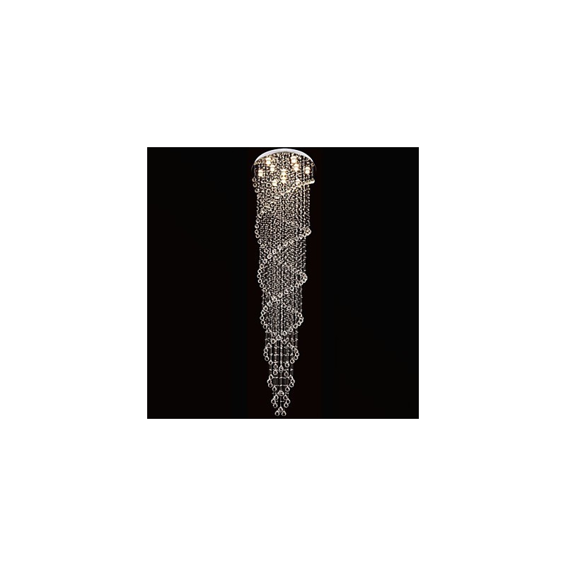 Ceiling Chandelier Lights Pendant Light Lighting Fixtures with K9 Crystal Double Spiral D70CM H300CM