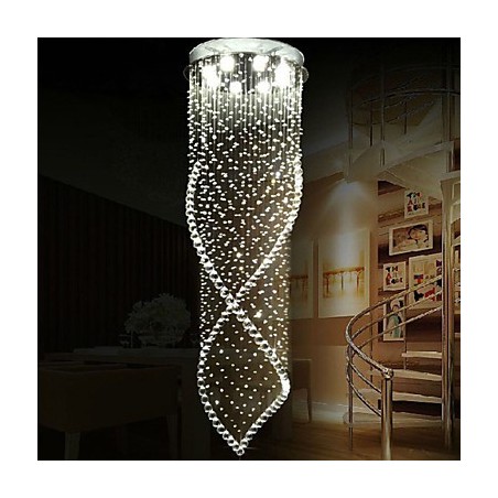 Crystal Chandelier Pendant Lighting Hanging Ceiling Lamps Fixtures with Clear K9 Crystal and Silver Canopy Crystal Chandelier Pendant Lighting Hanging Ceiling Lamps Fixtures with Clear K9 Crystal and Silver Canopy