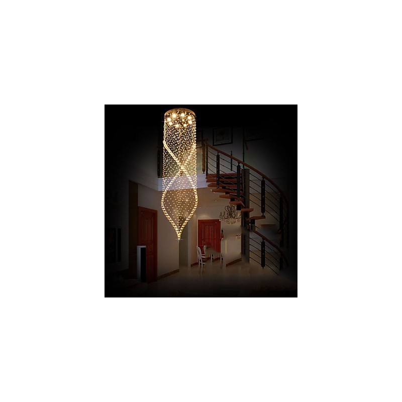 Crystal Chandelier Pendant Lighting Hanging Ceiling Lamps Fixtures with Clear K9 Crystal and Silver Canopy