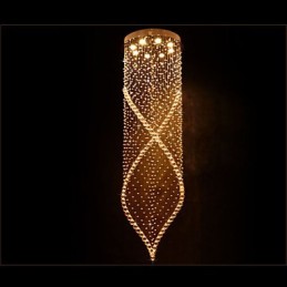 Crystal Chandelier Pendant Lighting Hanging Ceiling Lamps Fixtures with Clear K9 Crystal and Silver Canopy