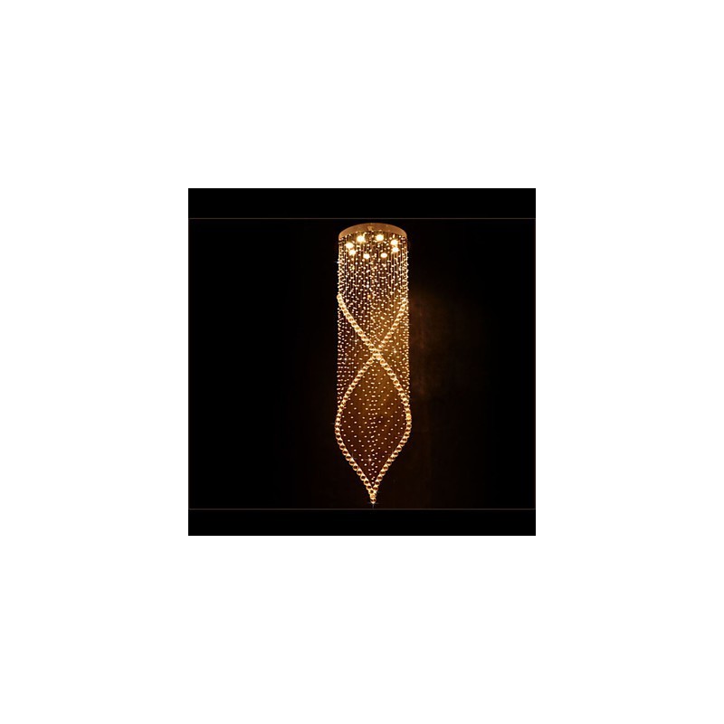 Crystal Chandelier Pendant Lighting Hanging Ceiling Lamps Fixtures with Clear K9 Crystal and Silver Canopy