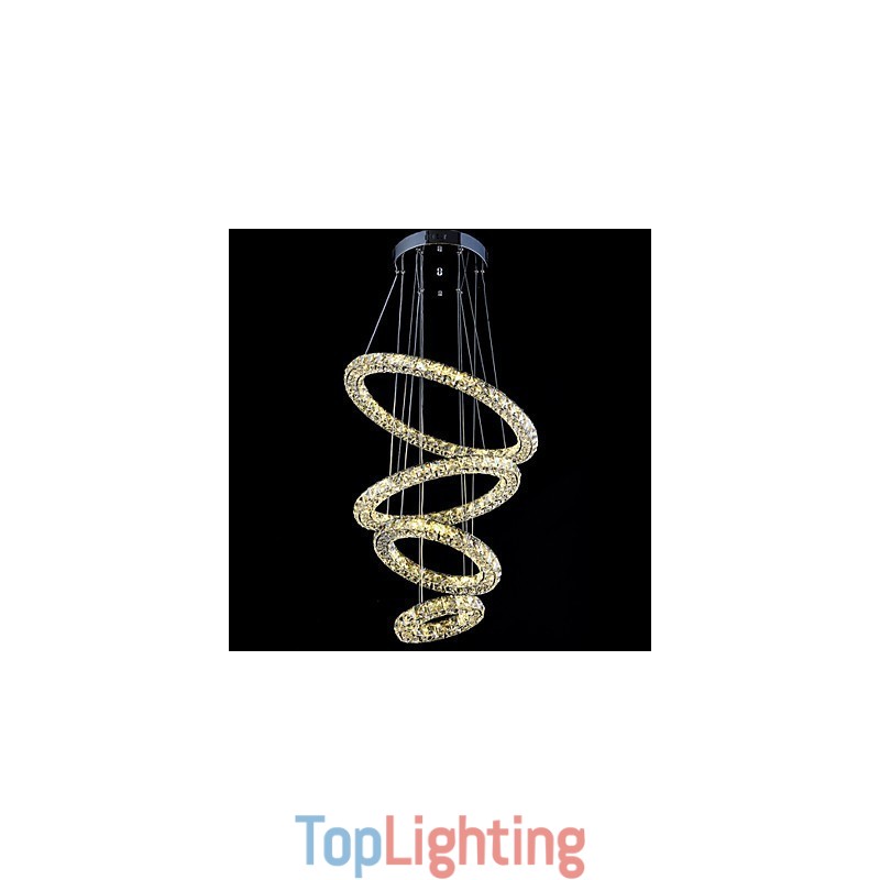 Crystal Ring Pendant Light Modern Ceiling Chandelier Lighting Lamp Fixtures with