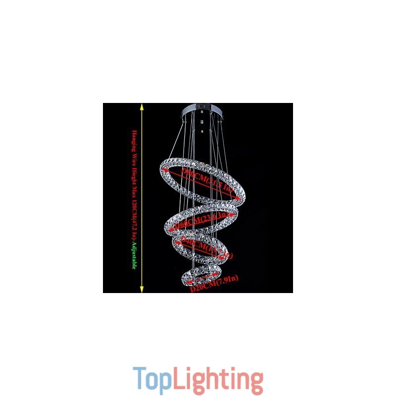 Crystal Ring Pendant Light Modern Ceiling Chandelier Lighting Lamp Fixtures with