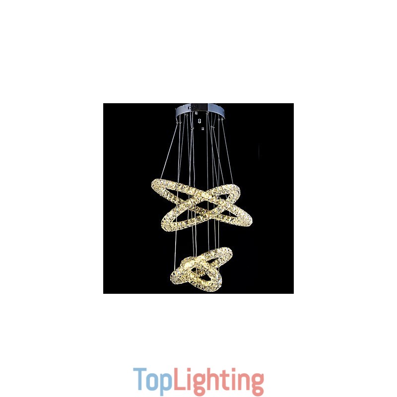 Crystal Ring Pendant Light Modern Ceiling Chandelier Lighting Lamp Fixtures with