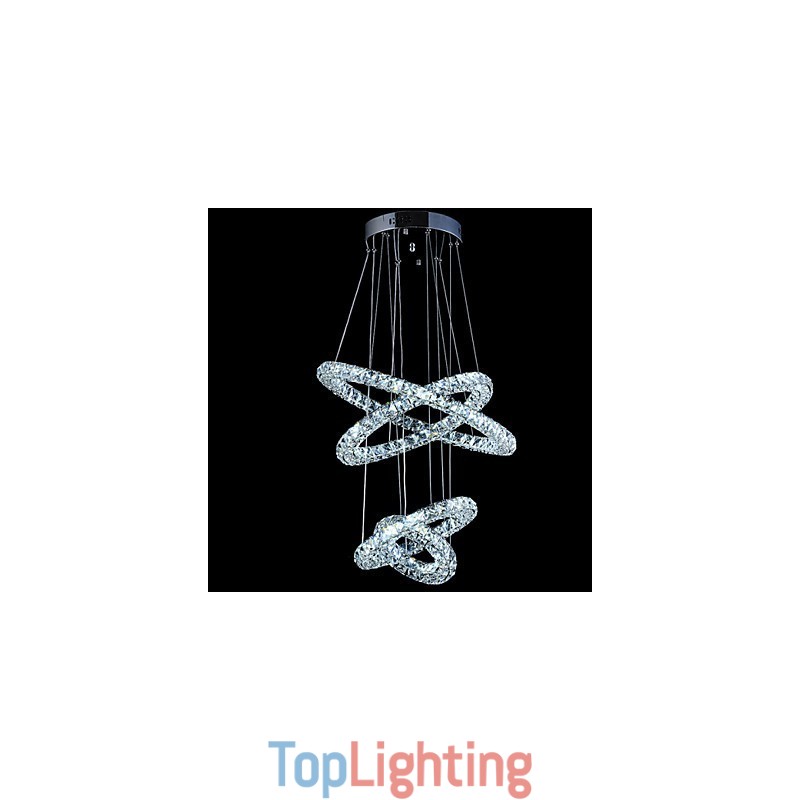 Crystal Ring Pendant Light Modern Ceiling Chandelier Lighting Lamp Fixtures with