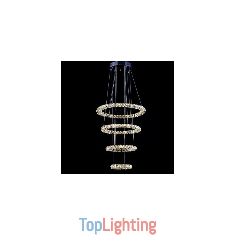 Crystal Ring Pendant Light Modern Ceiling Chandelier Lighting Lamp Fixtures with
