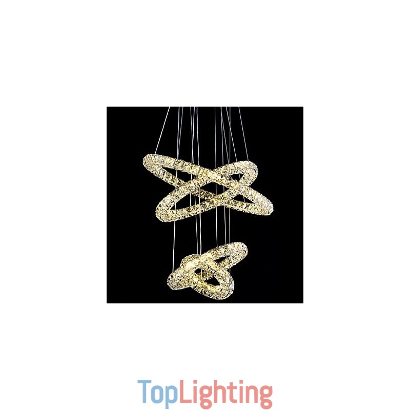 Crystal Ring Pendant Light Modern Ceiling Chandelier Lighting Lamp Fixtures with