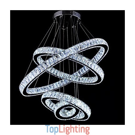 Crystal Pendant Light Ceiling Lamp Chandelier Lighting Fixtures with 4 Rings Crystal Pendant Light Ceiling Lamp Chandelier Lighting Fixtures with 4 Rings