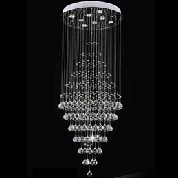 Modern Crystal Chandelier Lighting Pendant Light Ceiling Lamp Fixtures with 8 Bulbs H180CM