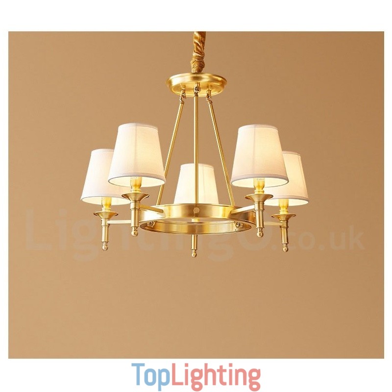 Pure Brass Round Chandelier Pendant Light Traditional Classic