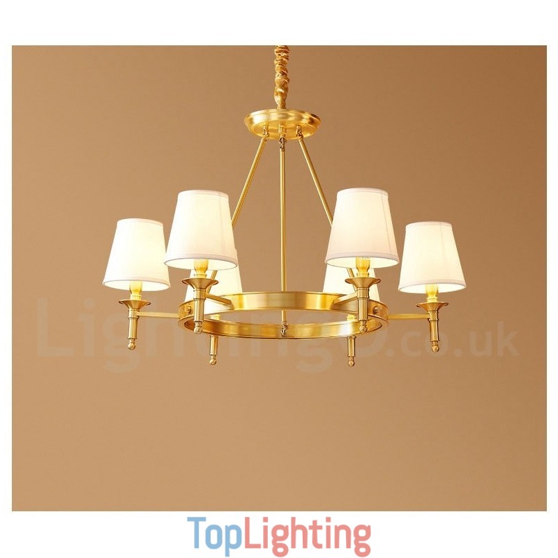 Pure Brass Round Chandelier Pendant Light Traditional Classic