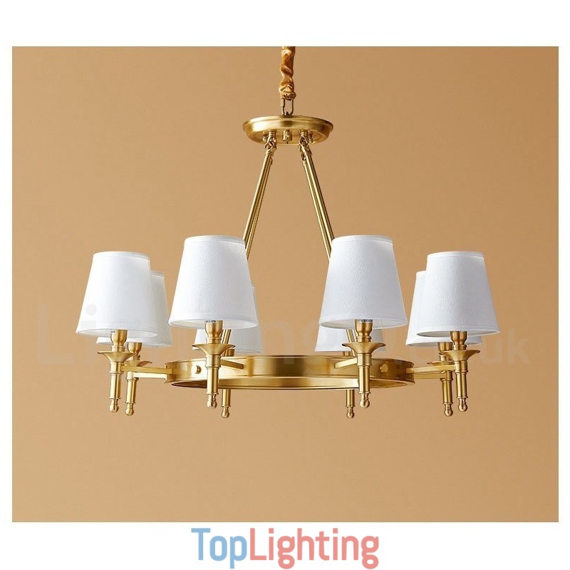 Pure Brass Round Chandelier Pendant Light Traditional Classic