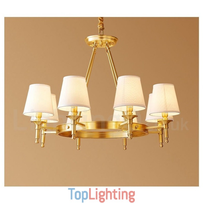 Pure Brass Round Chandelier Pendant Light Traditional Classic