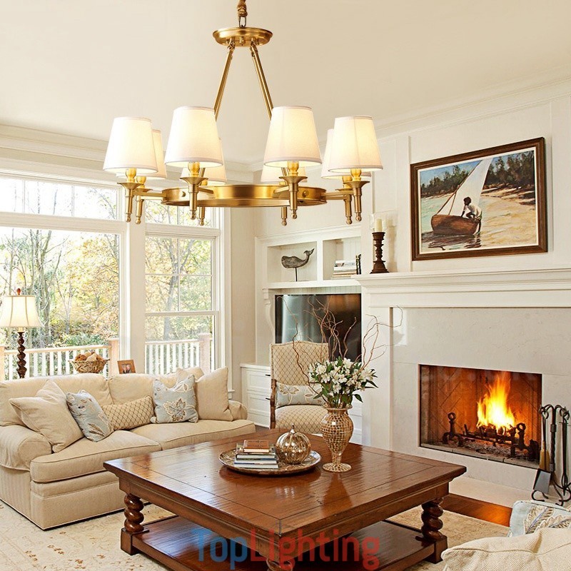 Pure Brass Round Chandelier Pendant Light Traditional Classic