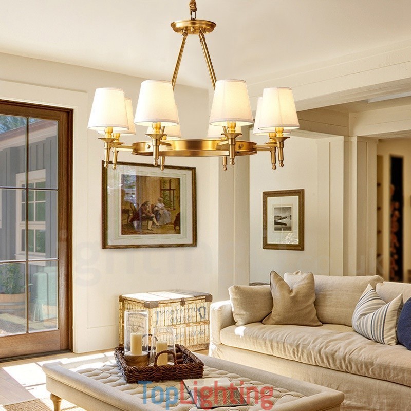 Pure Brass Round Chandelier Pendant Light Traditional Classic