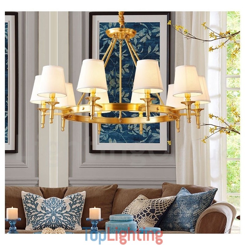 Pure Brass Round Chandelier Pendant Light Traditional Classic