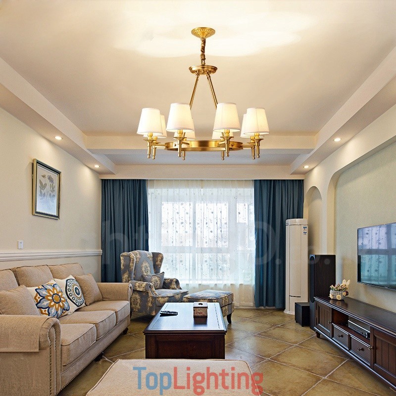 Pure Brass Round Chandelier Pendant Light Traditional Classic