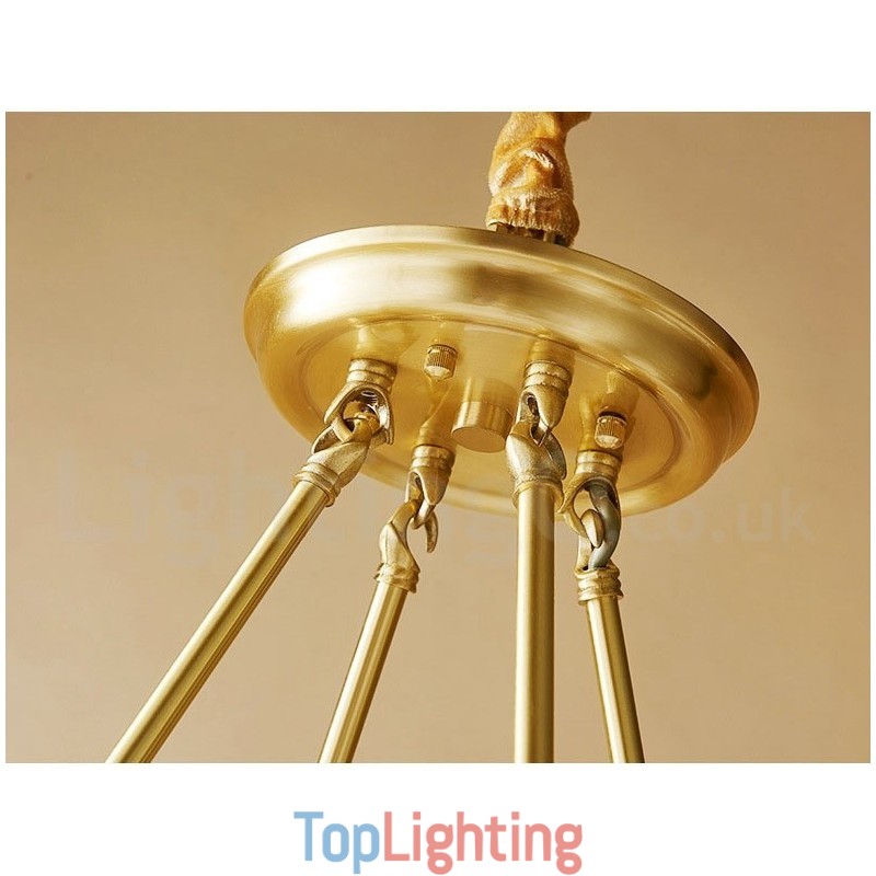 Pure Brass Round Chandelier Pendant Light Traditional Classic