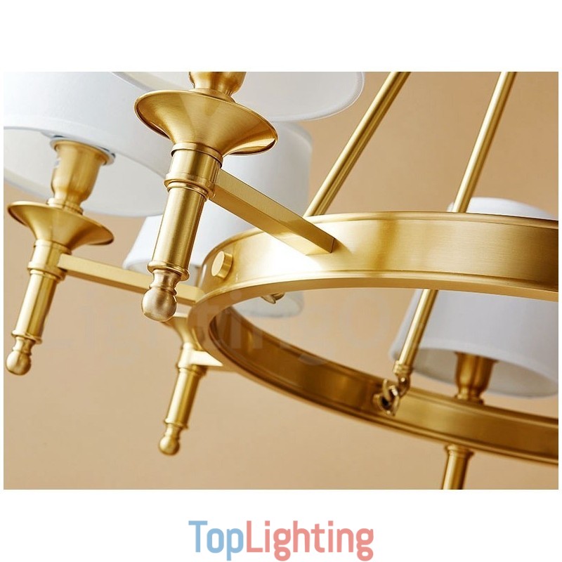 Pure Brass Round Chandelier Pendant Light Traditional Classic