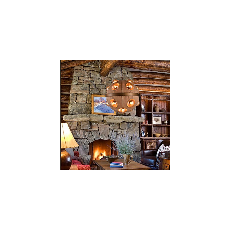 Country Painting Metal Chandelier Pendant LightBedroom