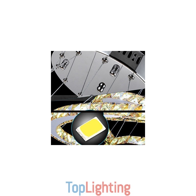 Pendant Lamps Ceiling Light Chandelier Lighting Round 4 Rings Large Ring Amber Crystal and Other Clear Crystal