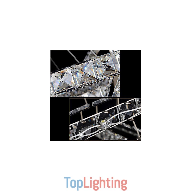 Pendant Lamps Ceiling Light Chandelier Lighting Round 4 Rings Large Ring Amber Crystal and Other Clear Crystal