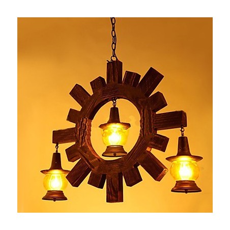 Antique Wood Chandelier American Country Iiving lamp lamp Antique Wood Chandelier American Country Iiving lamp lamp