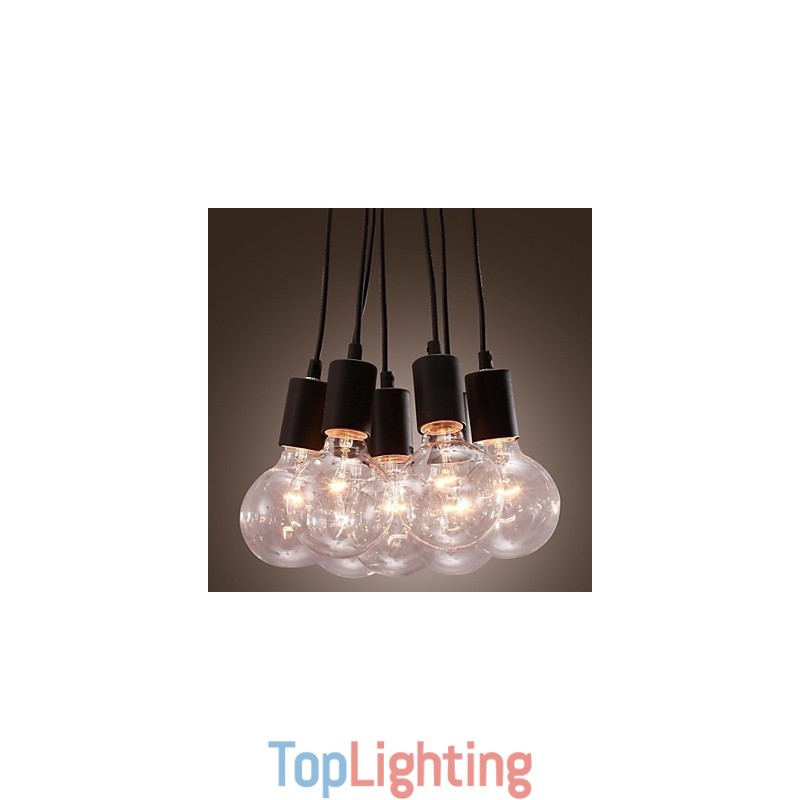 Modern Home 7 Head Edison Bulb Light Loft Glass Ball Pendant Light