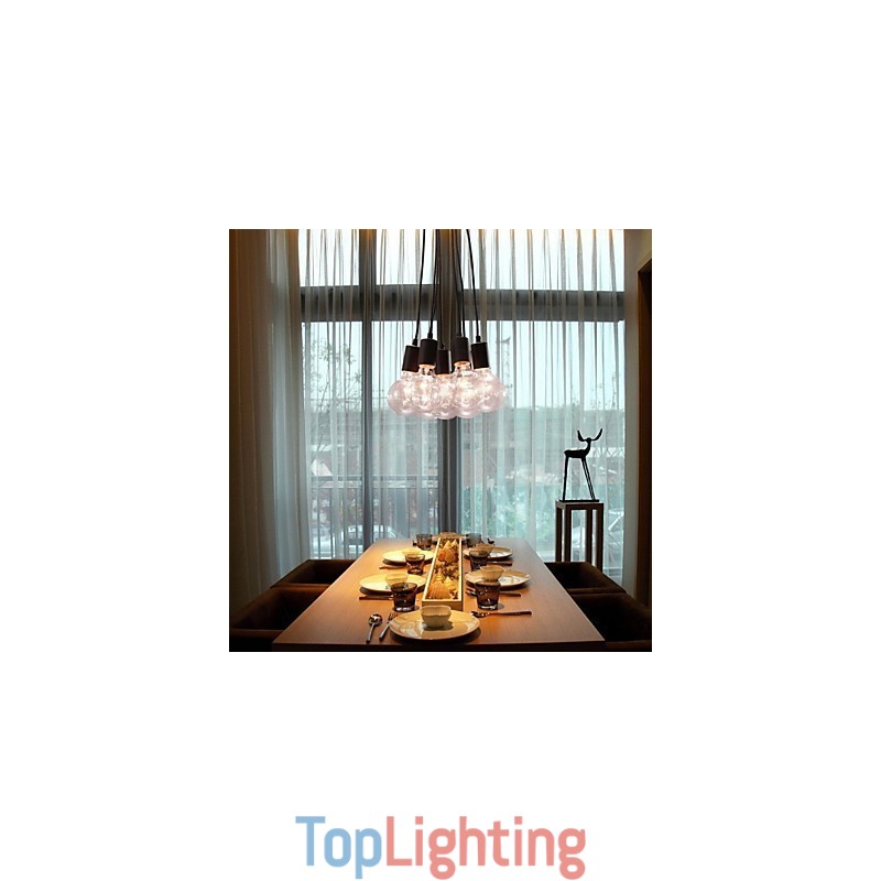 Modern Home 7 Head Edison Bulb Light Loft Glass Ball Pendant Light
