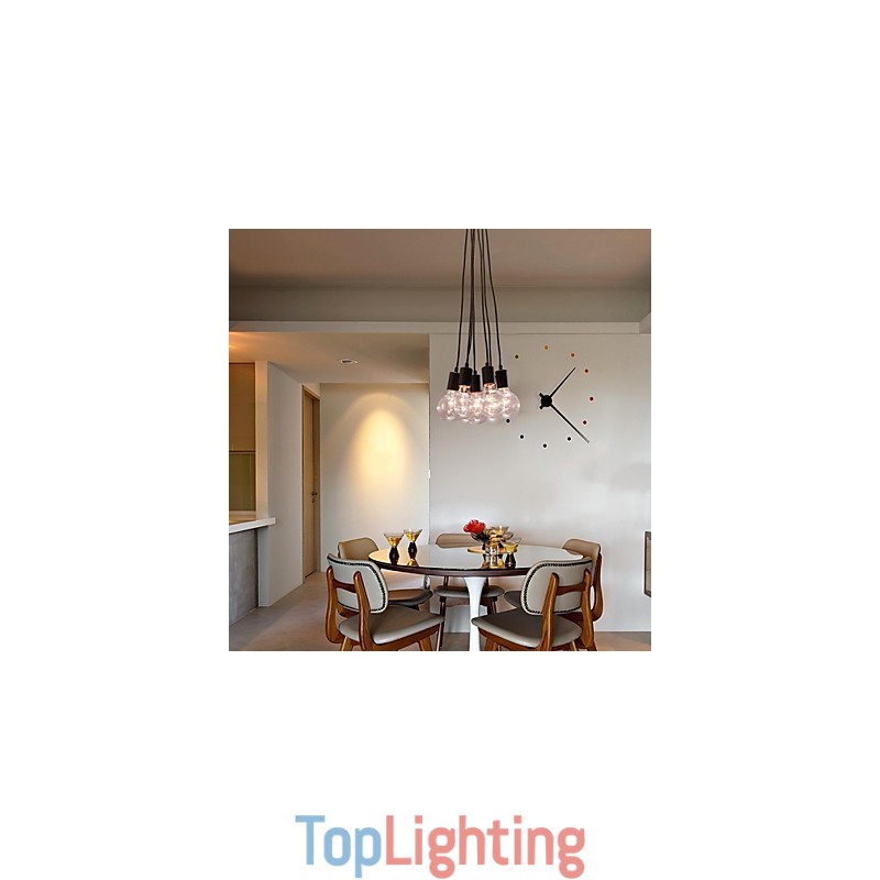 Modern Home 7 Head Edison Bulb Light Loft Glass Ball Pendant Light