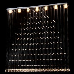 K9 Crystal Pendant Lamp Hanging Wire Chandelier Lighting Ceiling Light Indoor Café